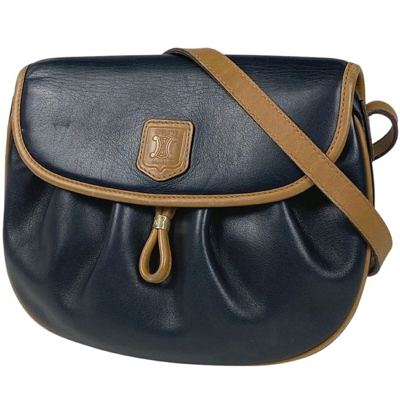 Celine Leather Crossbody Black Brown - Picture 1 of 8
